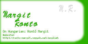 margit ronto business card
